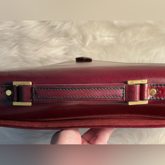 GOLD PFEIL Vintage Burgundy Leather Combination Lock Attaché Case - Picture 5 of 16